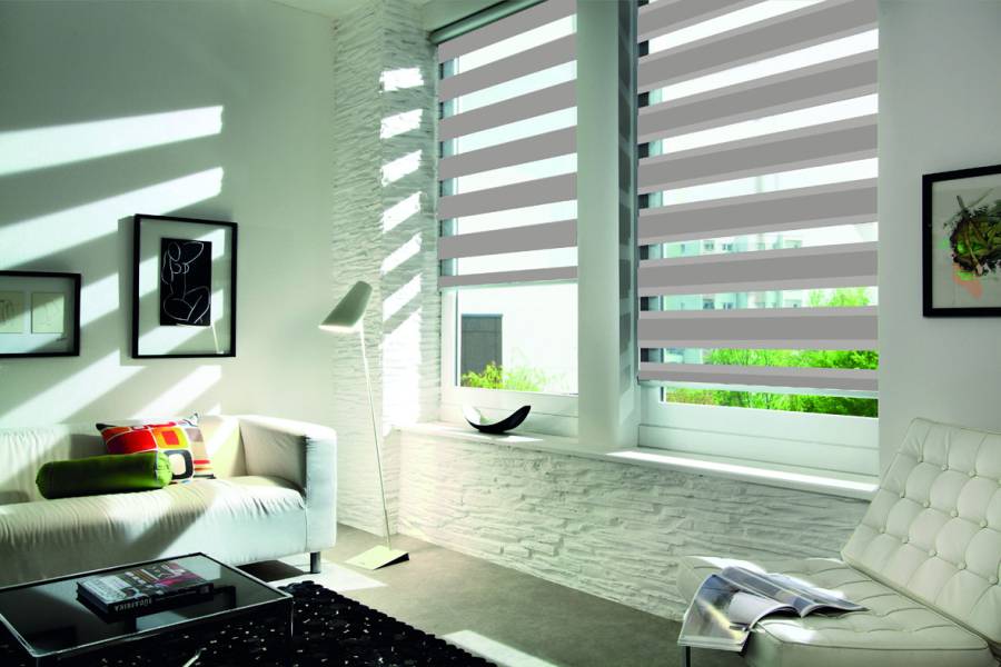 Doppelrollo 5089 Wohnzimmer Grau
