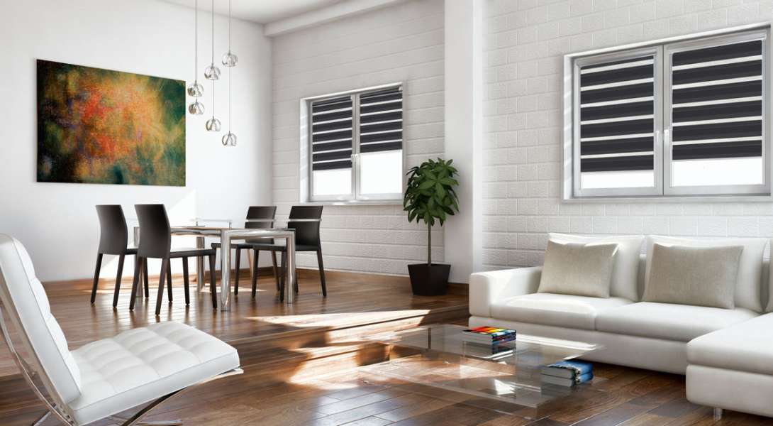 Doppelrollo 5090 Wohnzimmer Grau