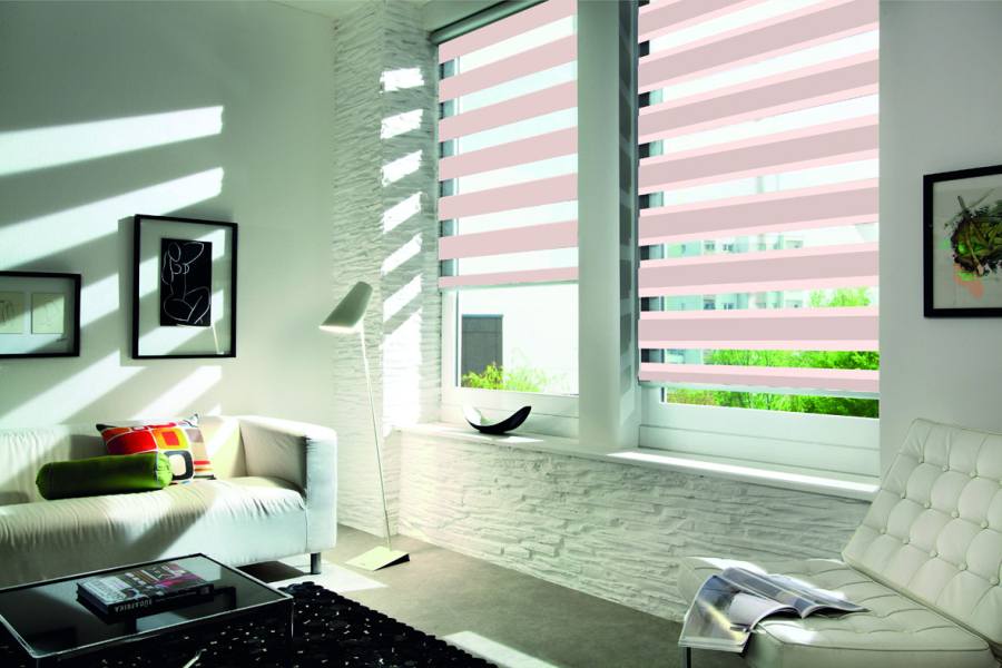 Doppelrollo 5091 Wohnzimmer Rot