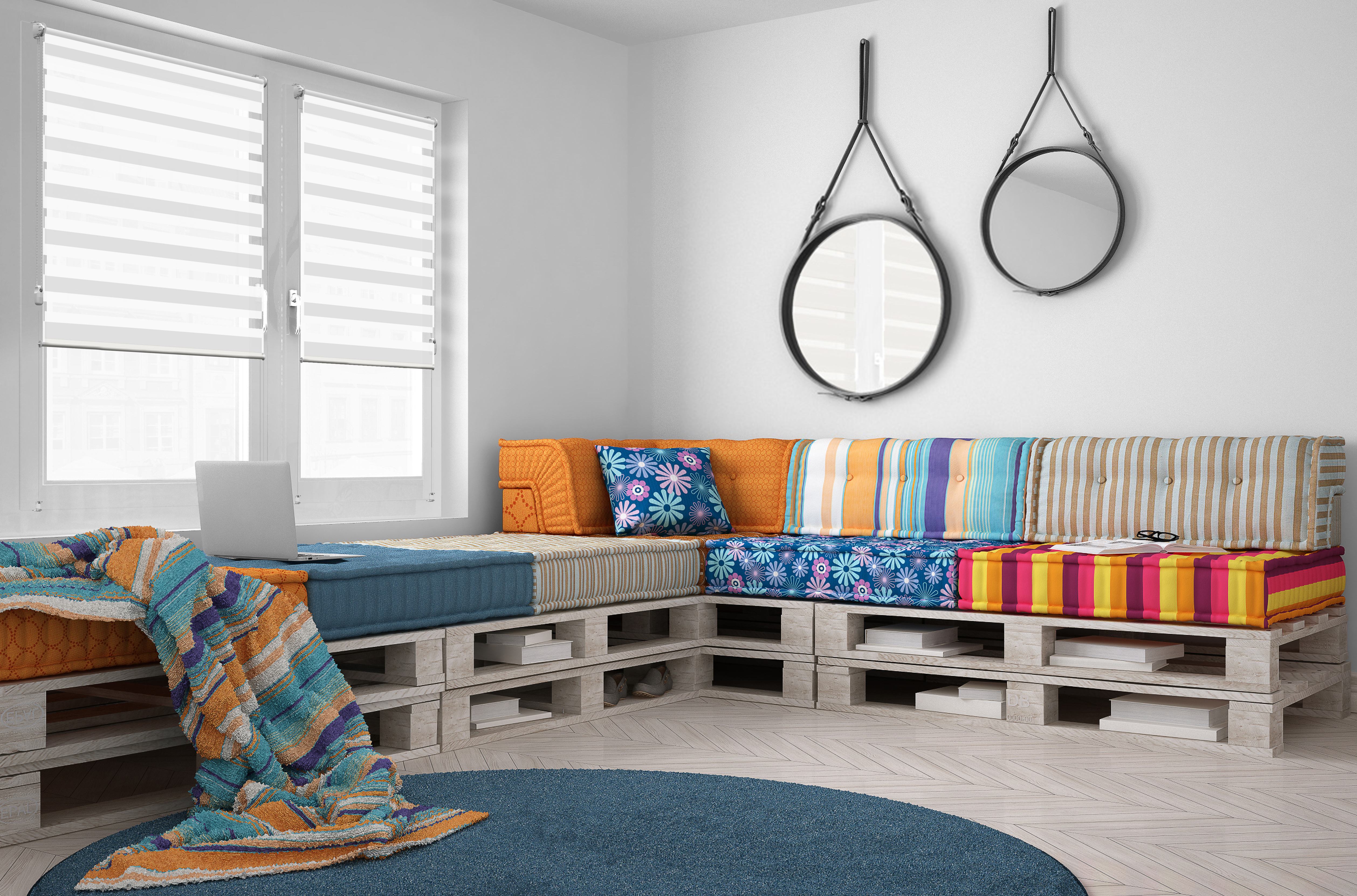 Doppelrollo Calvum 5126 Wohnzimmer