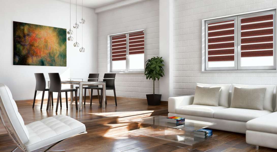 Doppelrollo 5087 Wohnzimmer Braun