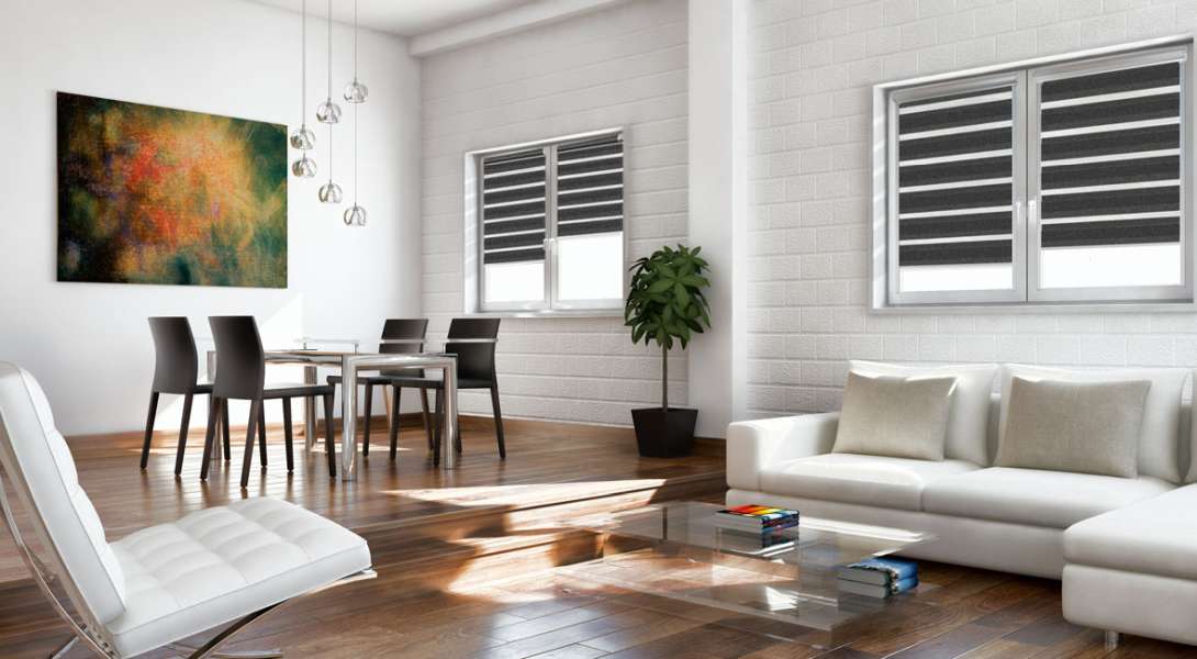 Doppelrollo 5088 Wohnzimmer Braun