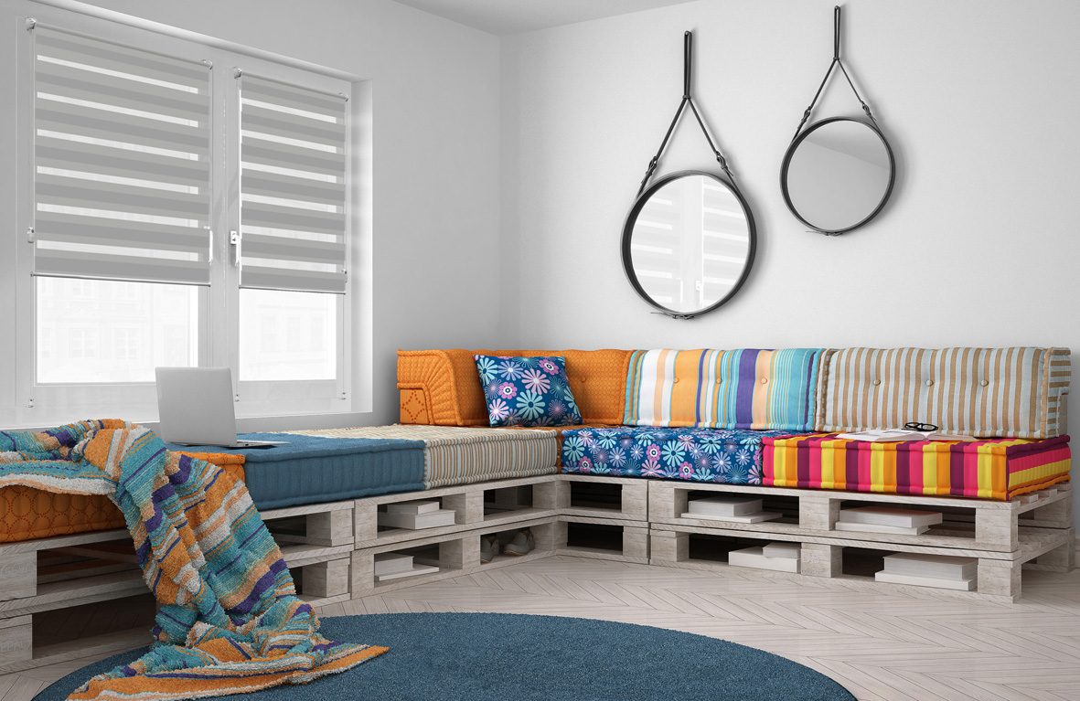 Doppelrollo Espesso 5156 Wohnzimmer