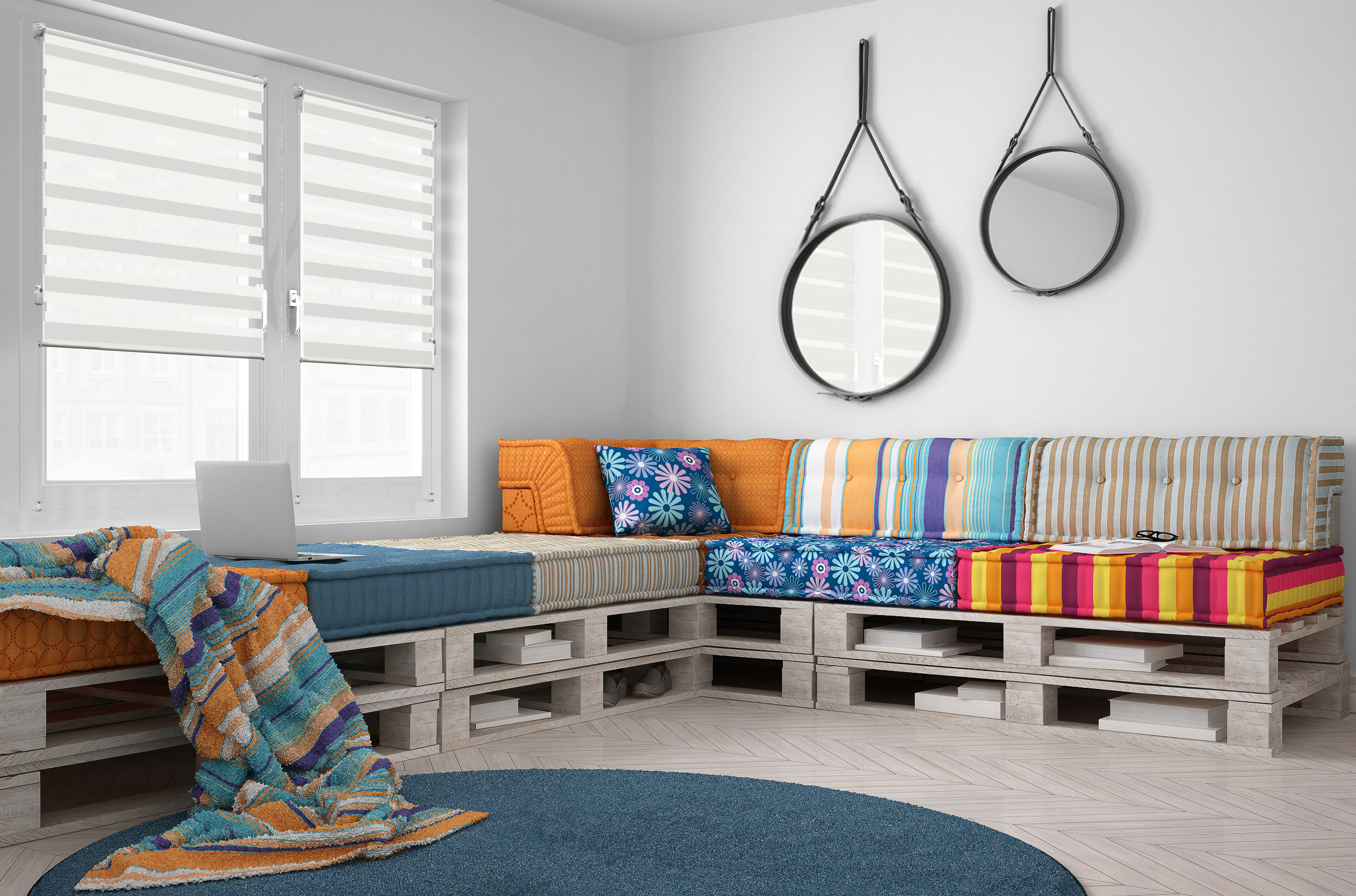 Doppelrollo Forrado 5143 Wohnzimmer