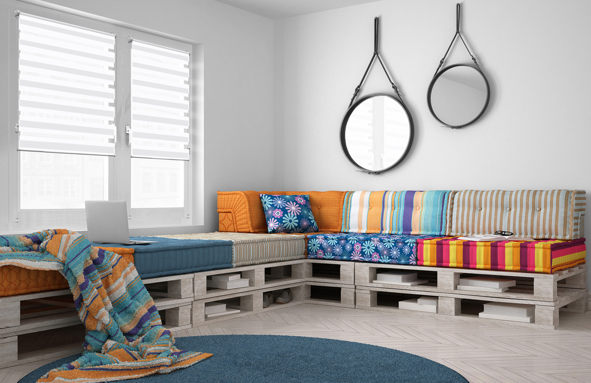 Doppelrollo Grieta 5131 Wohnzimmer