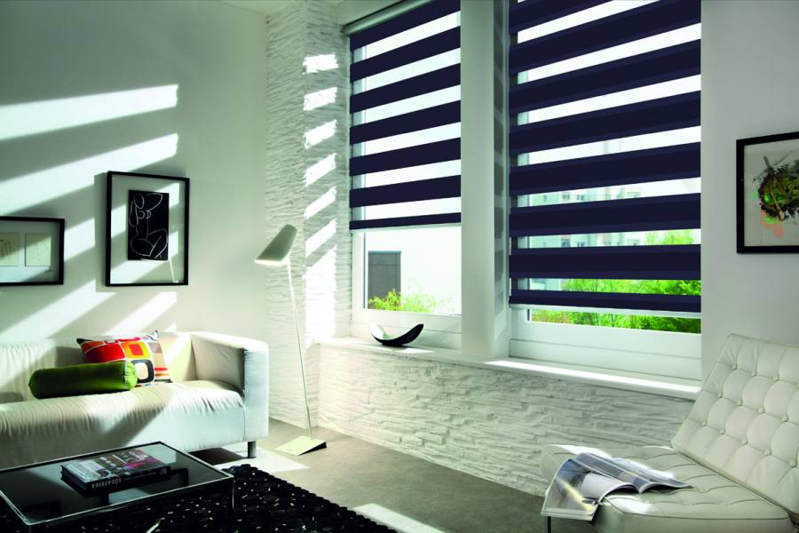 Doppelrollo 5103 Wohnzimmer Blau