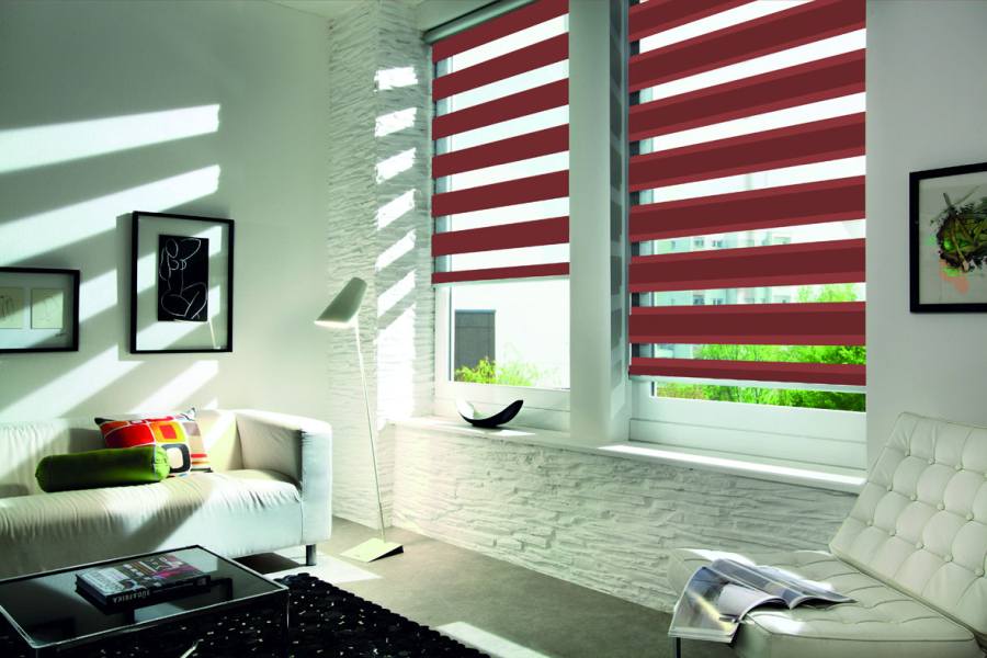 Doppelrollo 5104 Wohnzimmer Rot