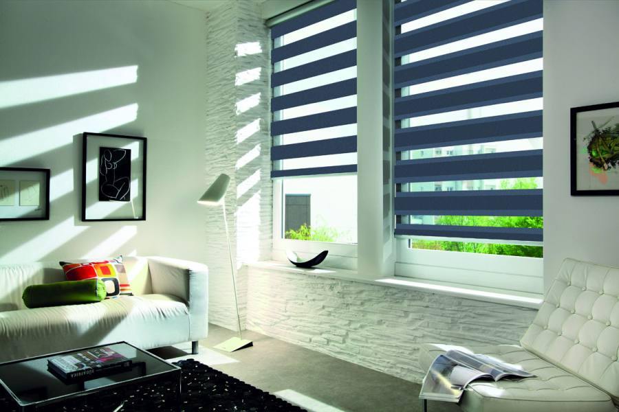 Doppelrollo 5051 Wohnzimmer Blau