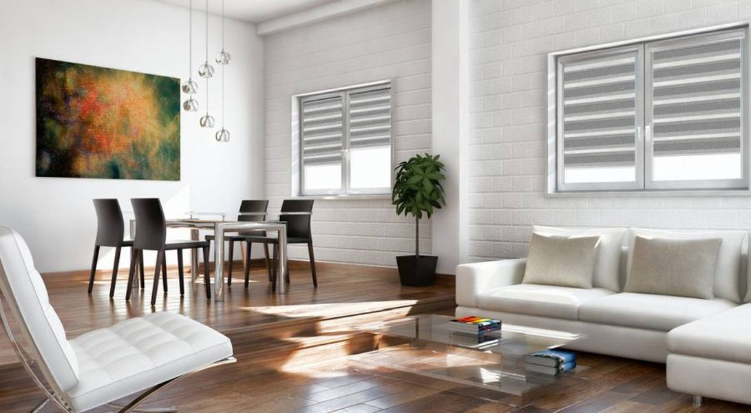 Doppelrollo 5052 Wohnzimmer Grau