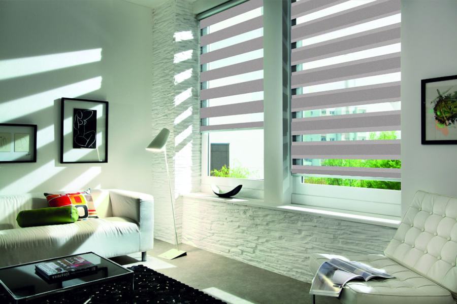 Doppelrollo 5052 Wohnzimmer Grau