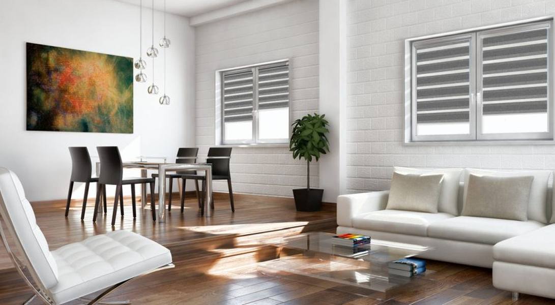 Doppelrollo 5053 Wohnzimmer Grau