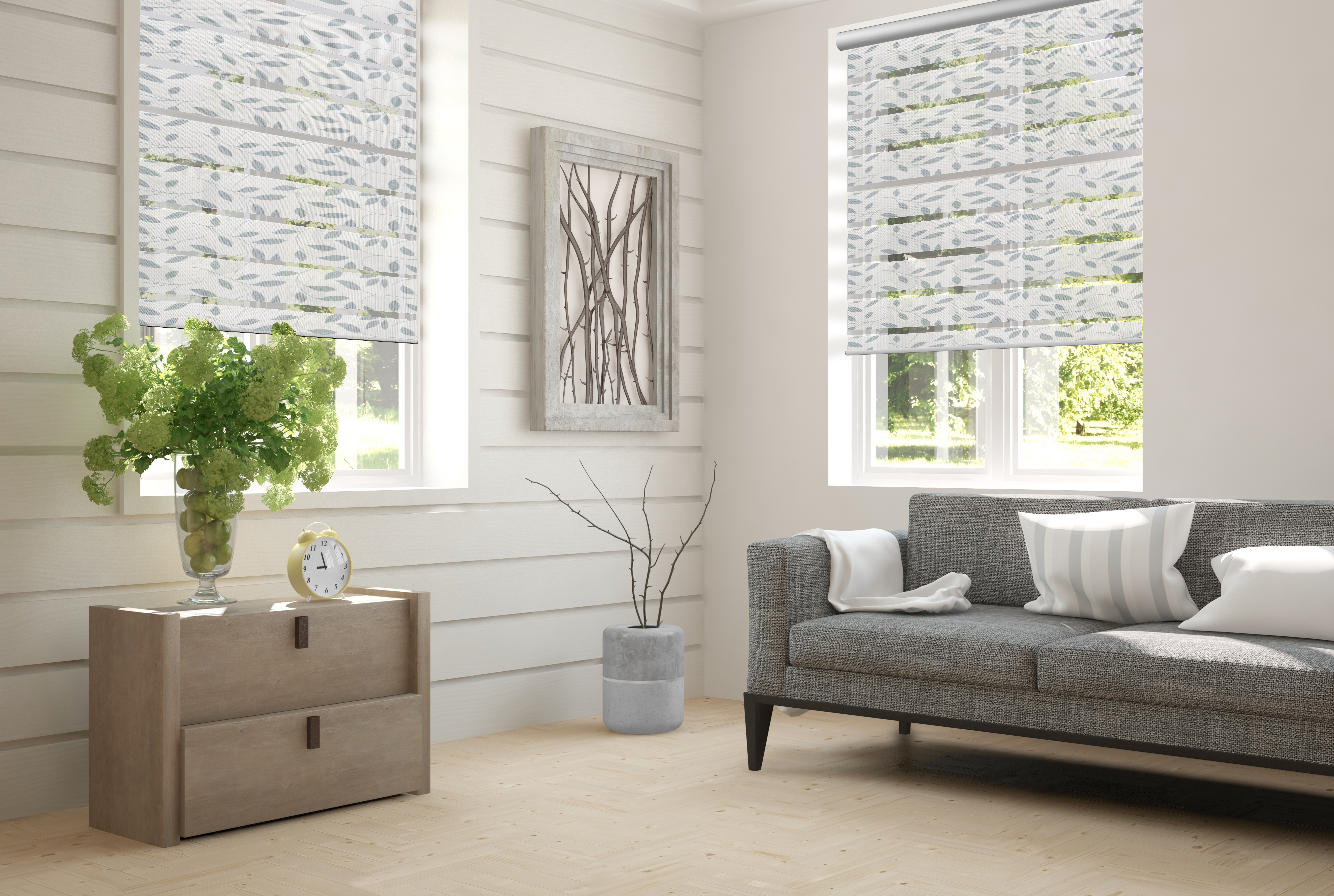 Doppelrollo Plantado 5151 Wohnzimmer