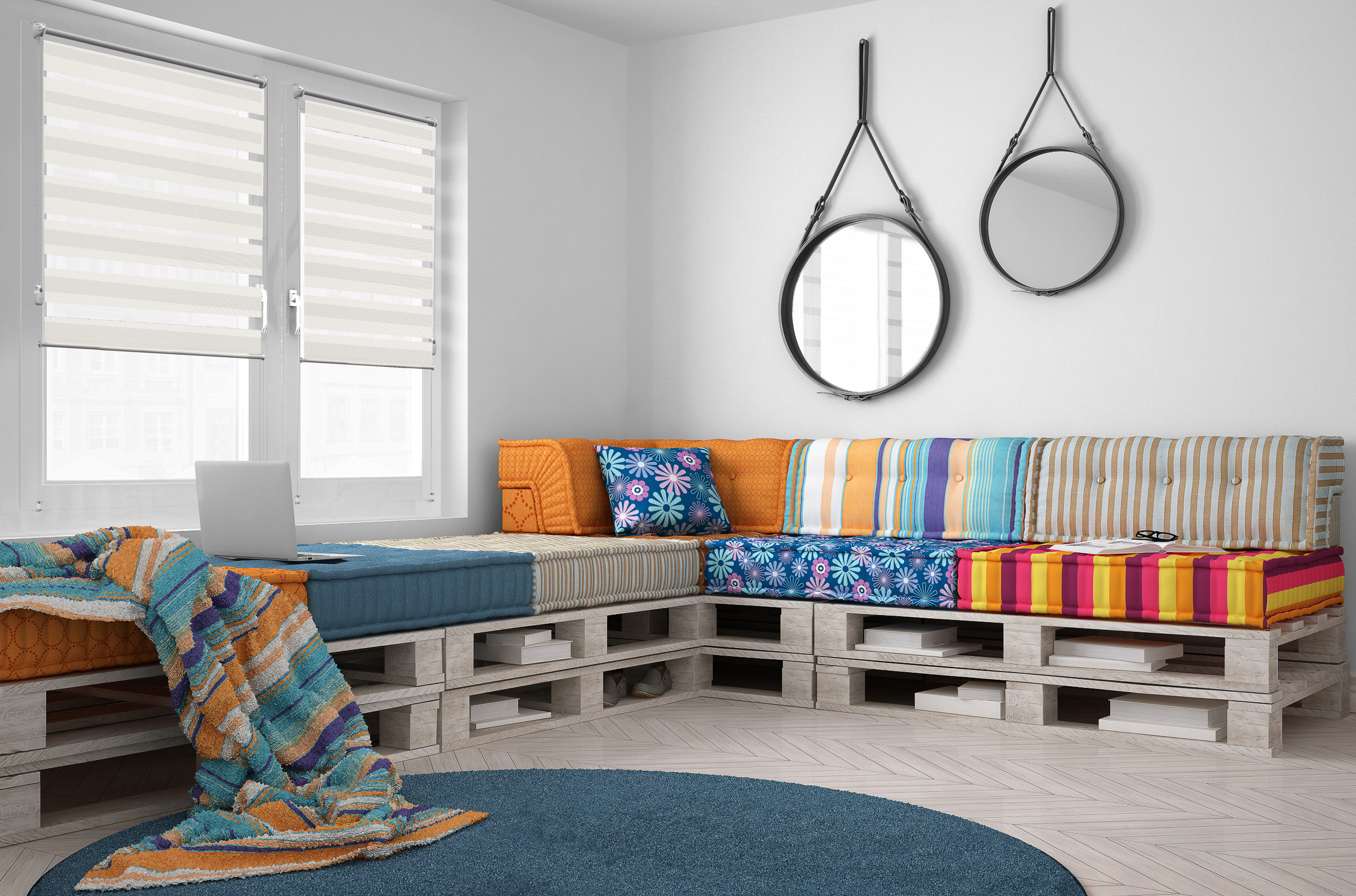 Doppelrollo Pletenica 5159 Wohnzimmer
