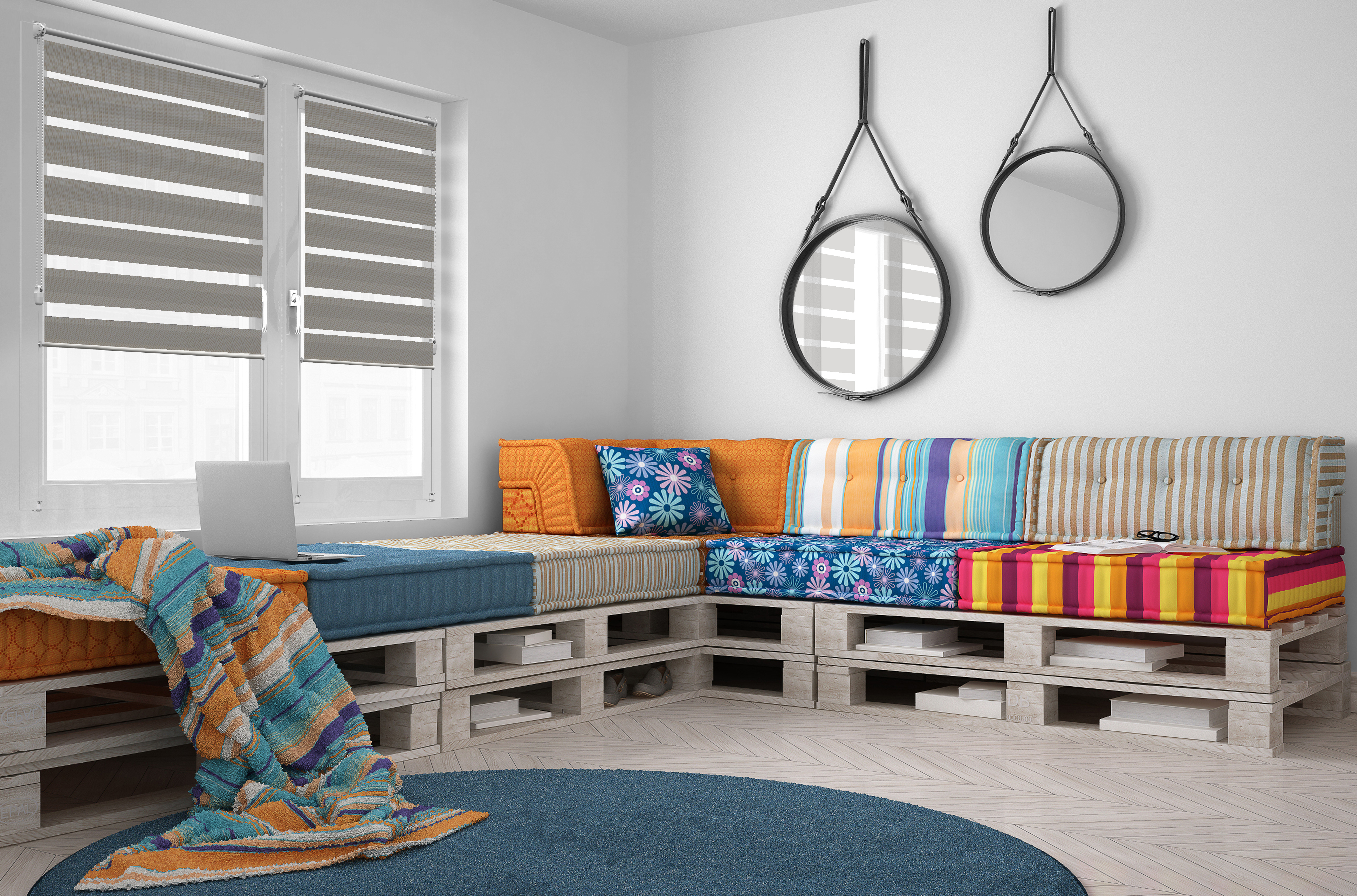 Doppelrollo Pletenica 5161 Wohnzimmer