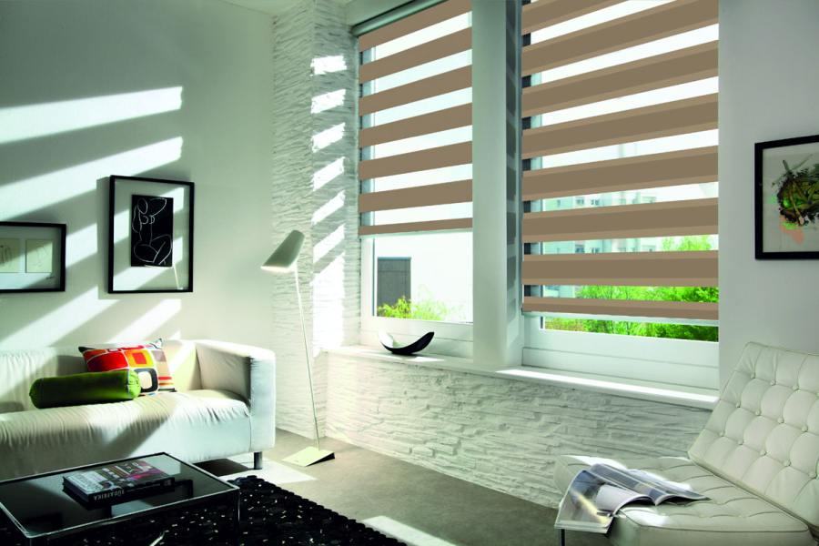 Doppelrollo 5005 Wohnzimmer Braun