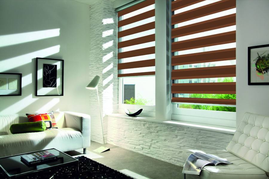 Doppelrollo 5012 Wohnzimmer Braun