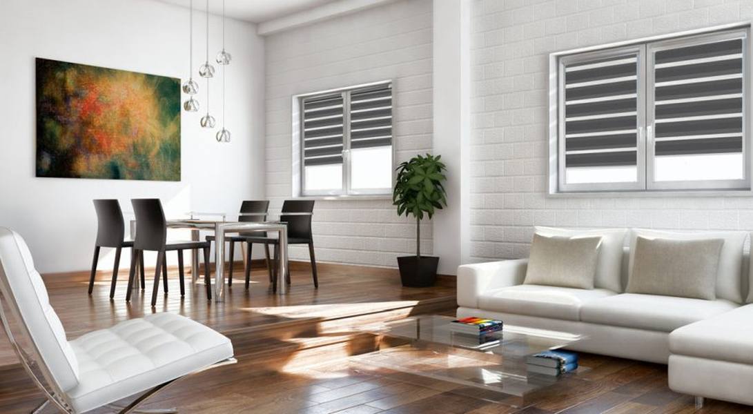 Doppelrollo 5020 Wohnzimmer Grau