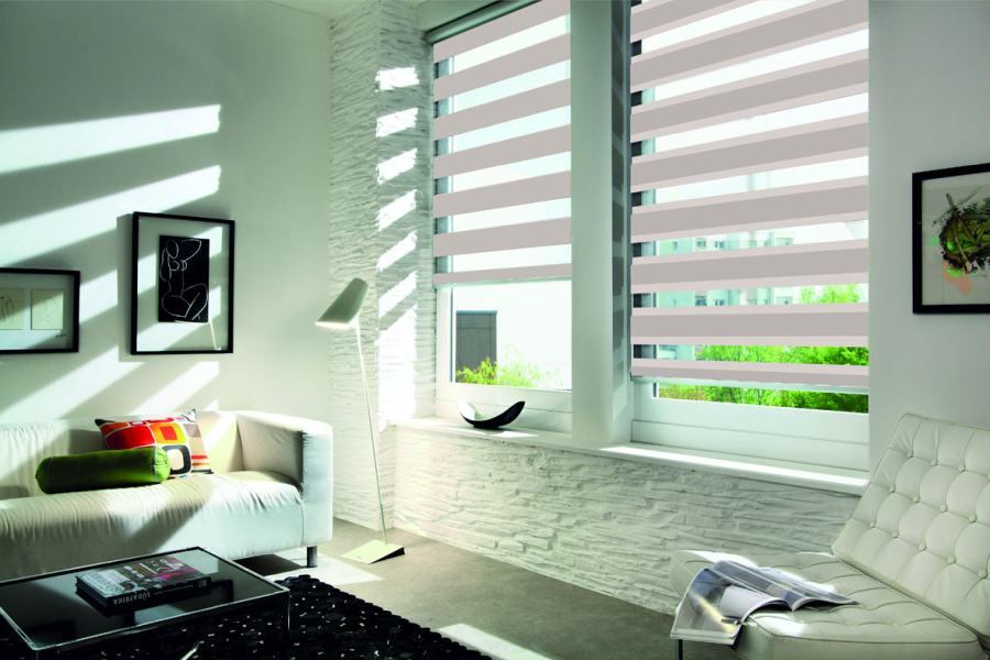 Doppelrollo 5060 Wohnzimmer Grau