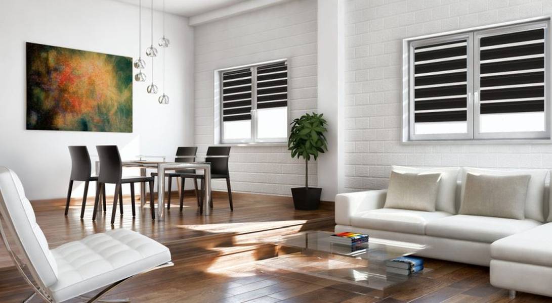 Doppelrollo 5061 Wohnzimmer Schwarz
