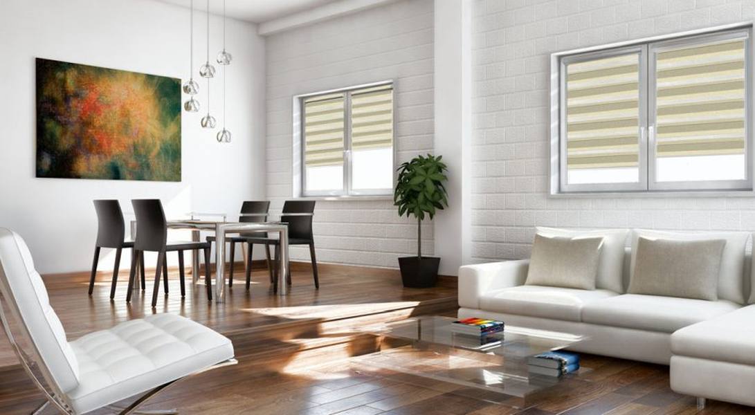 Doppelrollo 5064 Wohnzimmer Beige , Grau