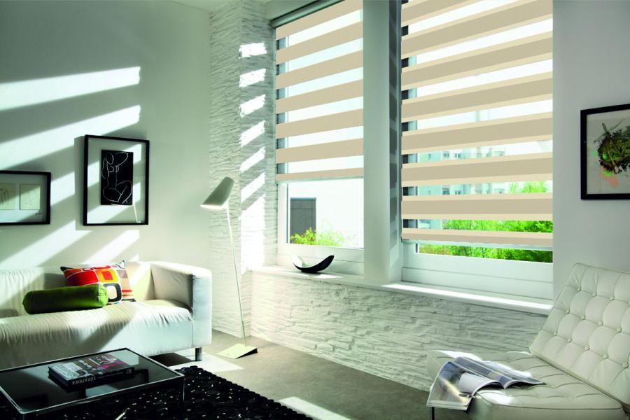 Doppelrollo 5064 Wohnzimmer Beige , Grau