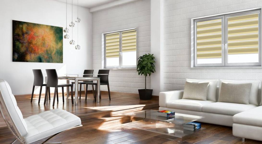 Doppelrollo 5066 Wohnzimmer Beige , Braun