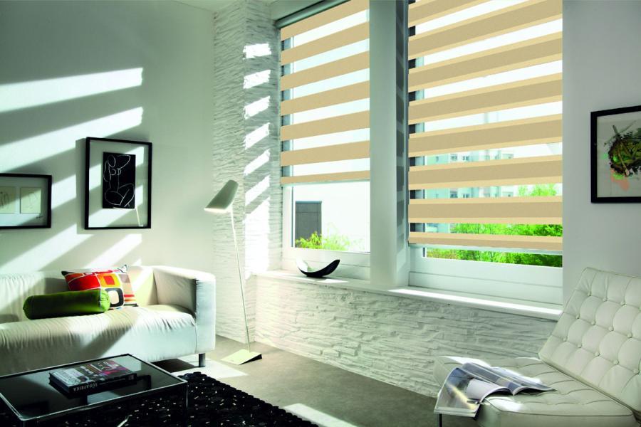 Doppelrollo 5066 Wohnzimmer Beige , Braun
