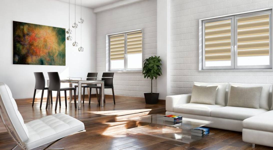 Doppelrollo 5067 Wohnzimmer Beige , Braun