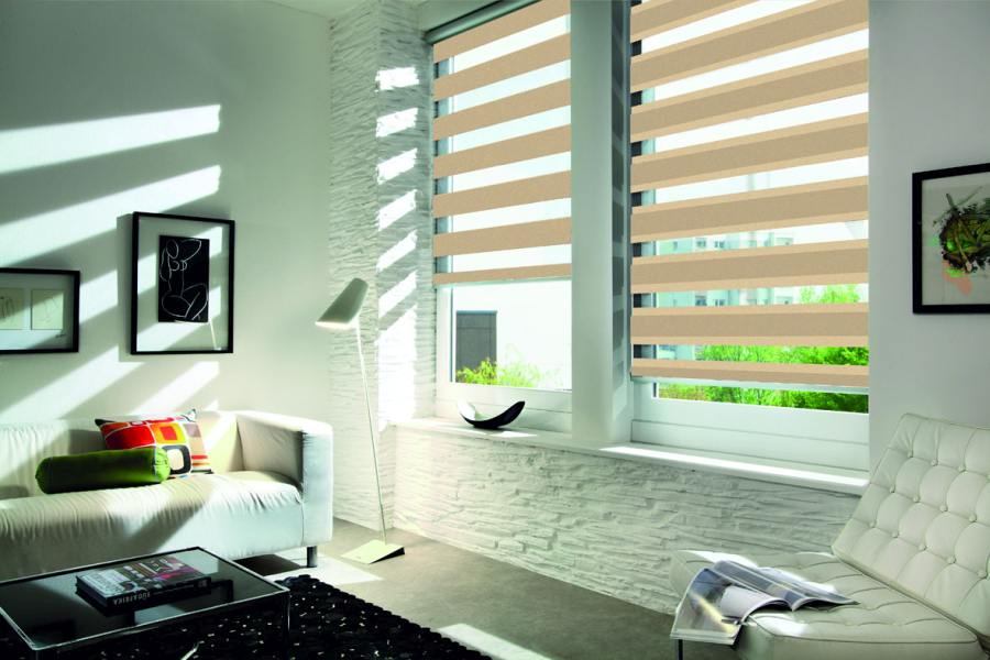 Doppelrollo 5067 Wohnzimmer Beige , Braun