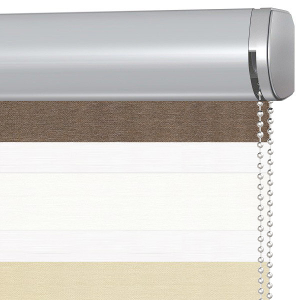 Doppelrollo 5080 Kassette Beige , Braun , Weiß