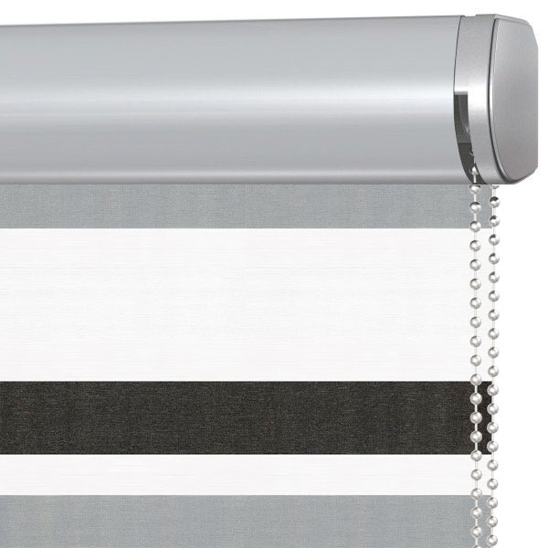 Doppelrollo 5081 Kassette Grau , Schwarz , Weiß