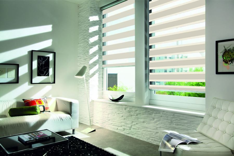 Doppelrollo 5084 Wohnzimmer Weiß