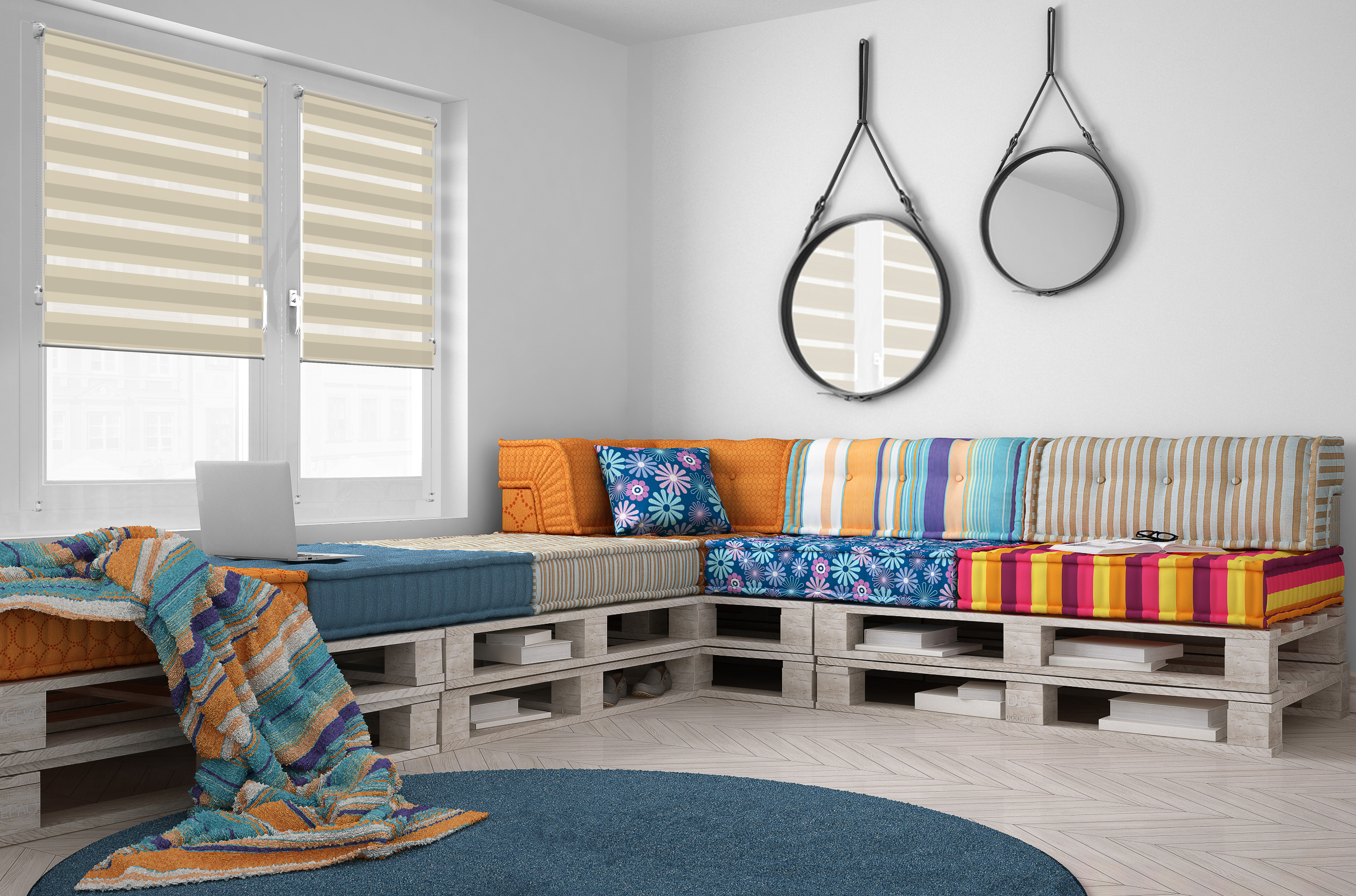 Doppelrollo Strio 5109 Wohnzimmer