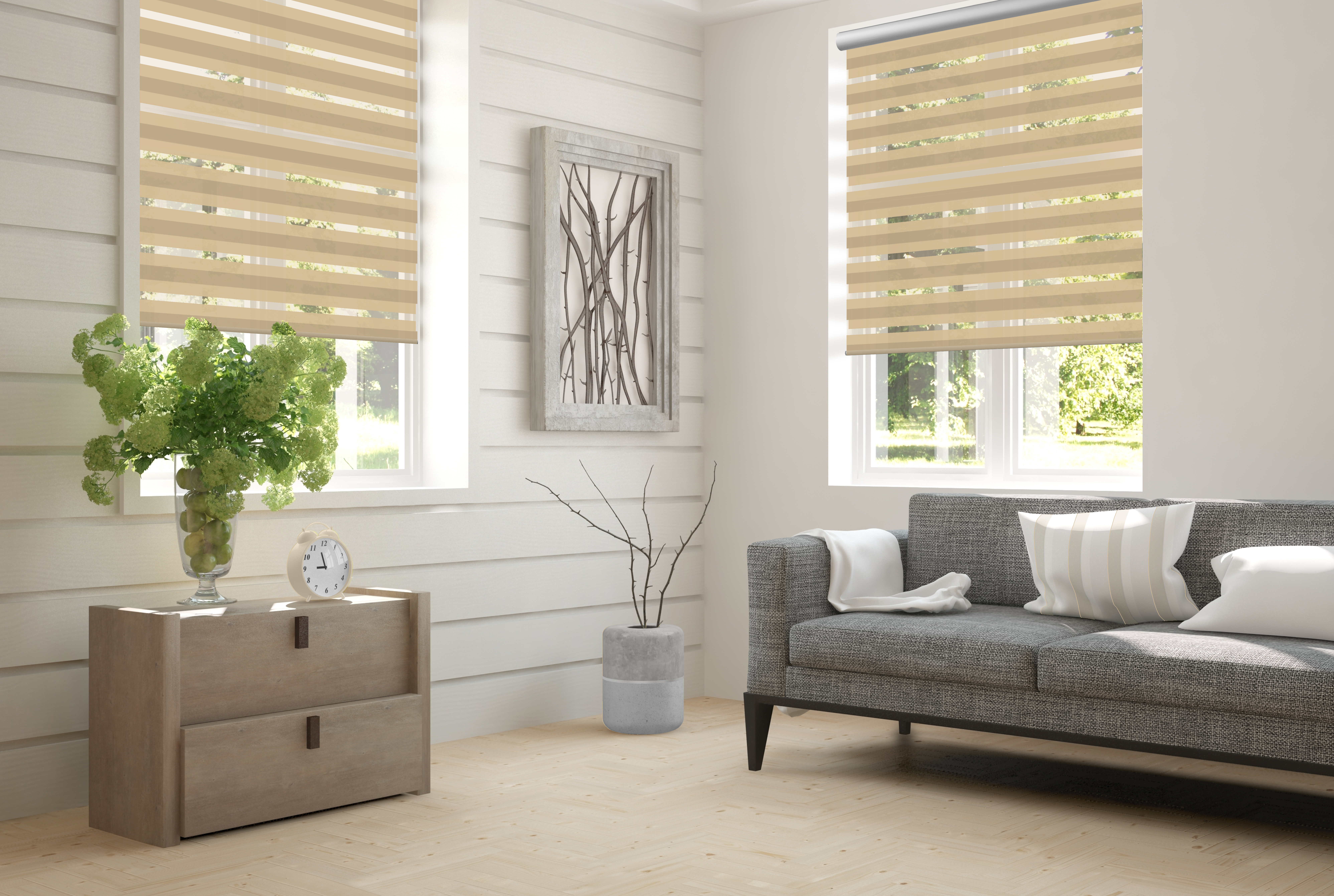 Doppelrollo Strio 5110 Wohnzimmer