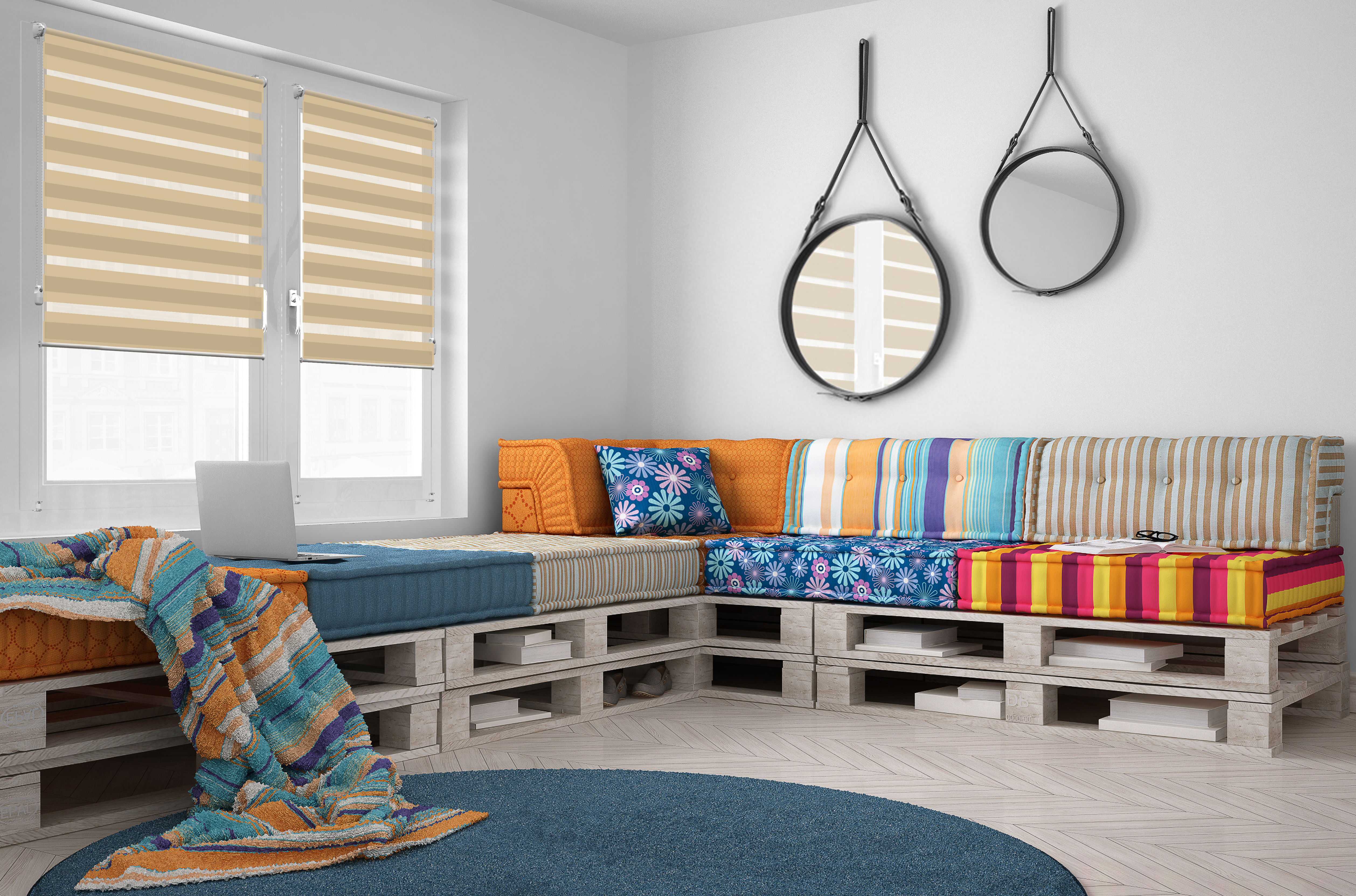 Doppelrollo Strio 5110 Wohnzimmer