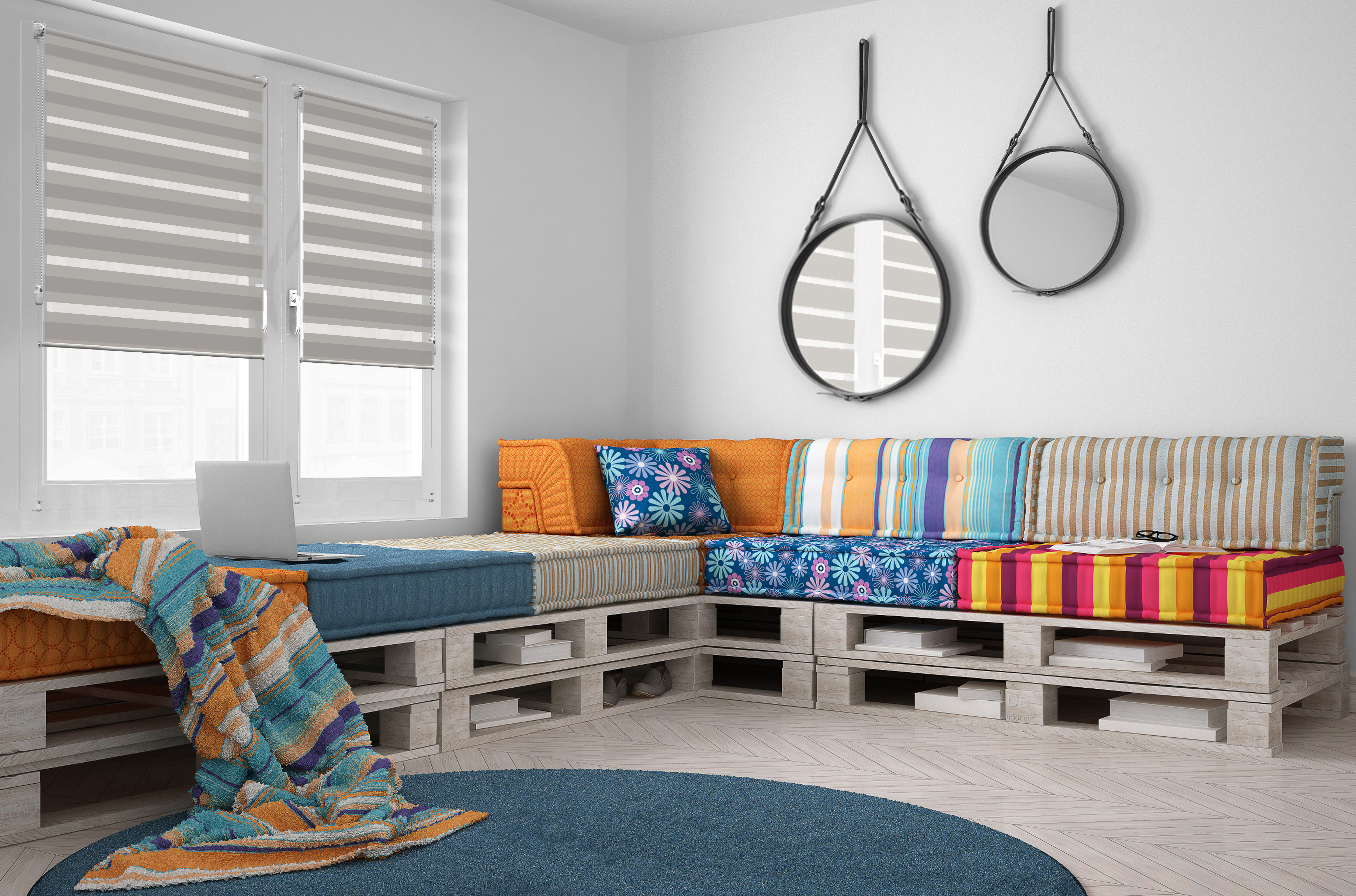 Doppelrollo Strio 5111 Wohnzimmer