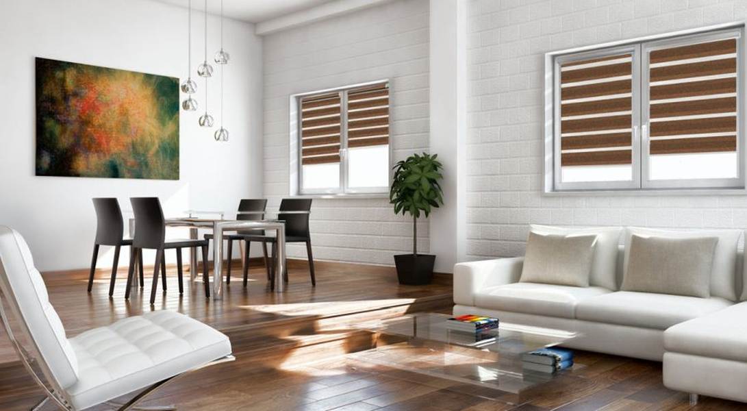Doppelrollo 5032 Wohnzimmer Braun