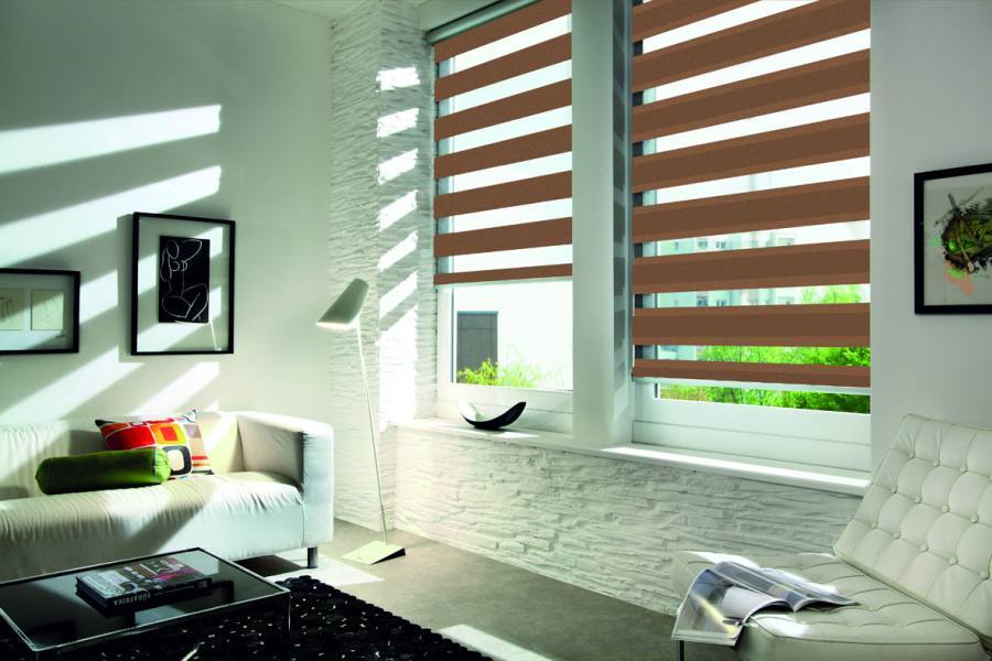 Doppelrollo 5032 Wohnzimmer Braun