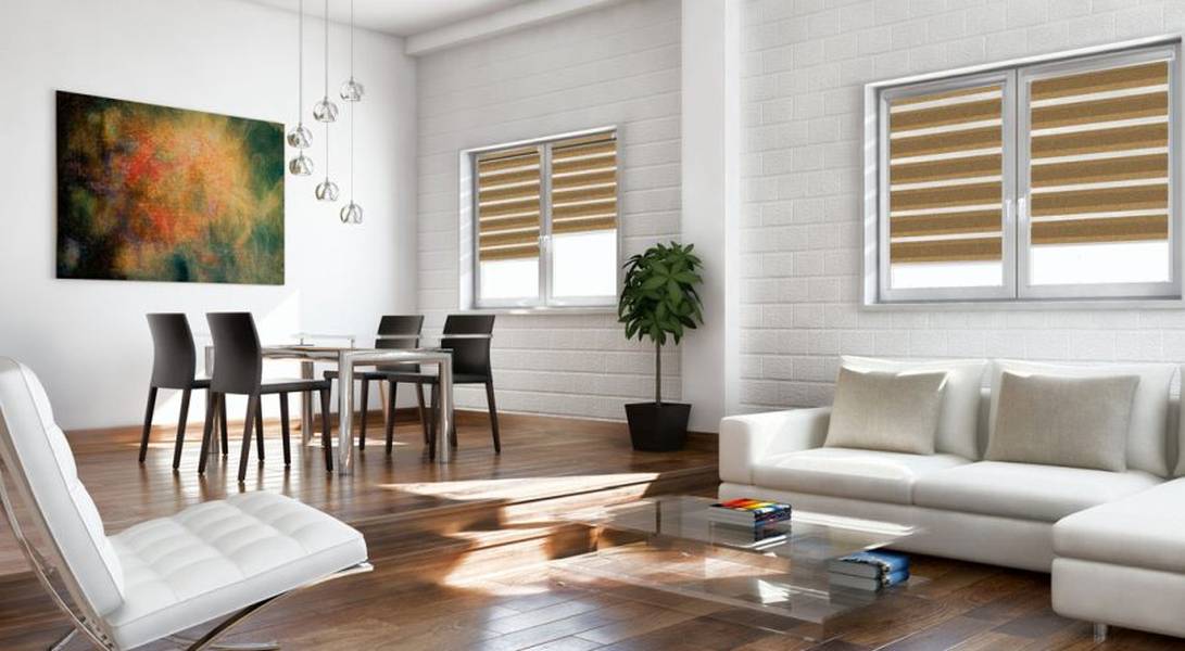 Doppelrollo 5034 Wohnzimmer Braun