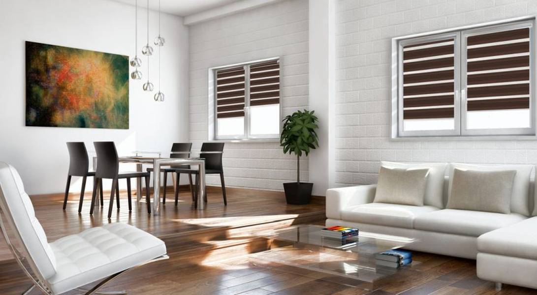 Doppelrollo 5035 Wohnzimmer Braun
