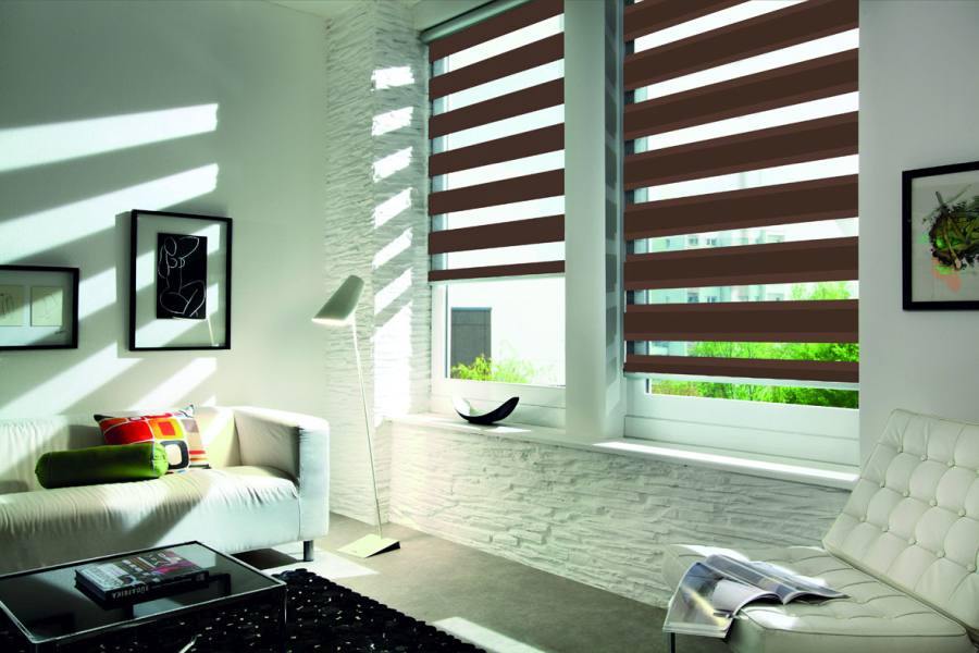 Doppelrollo 5035 Wohnzimmer Braun