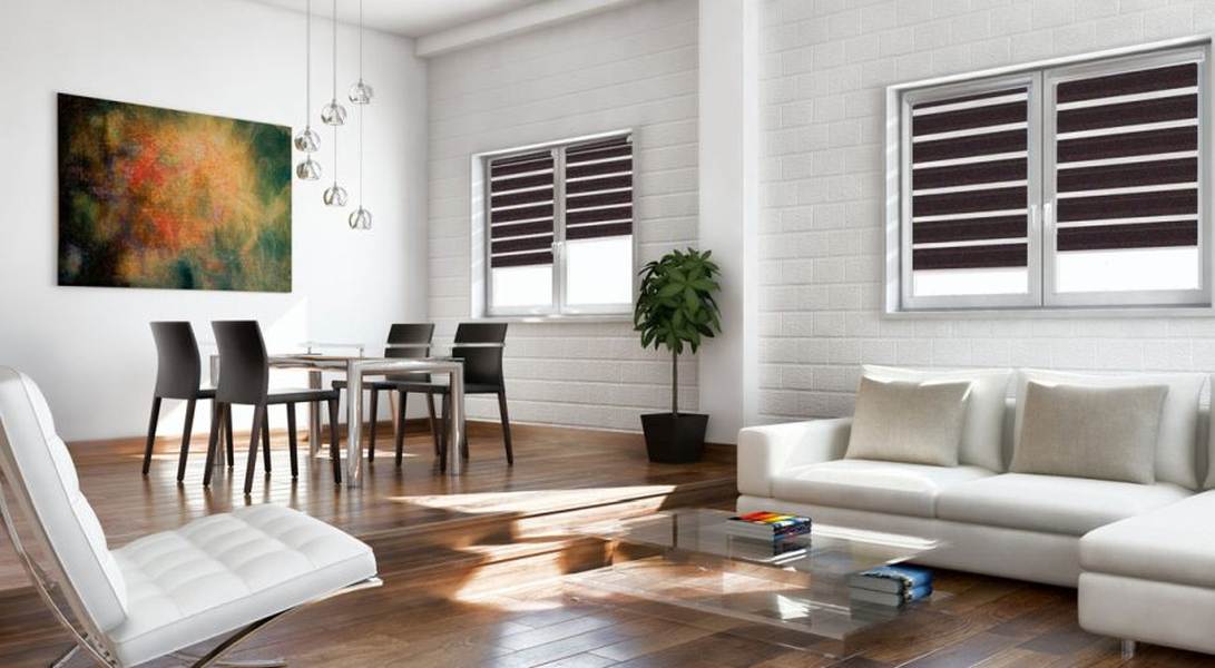 Doppelrollo 5042 Wohnzimmer Grau , Lila