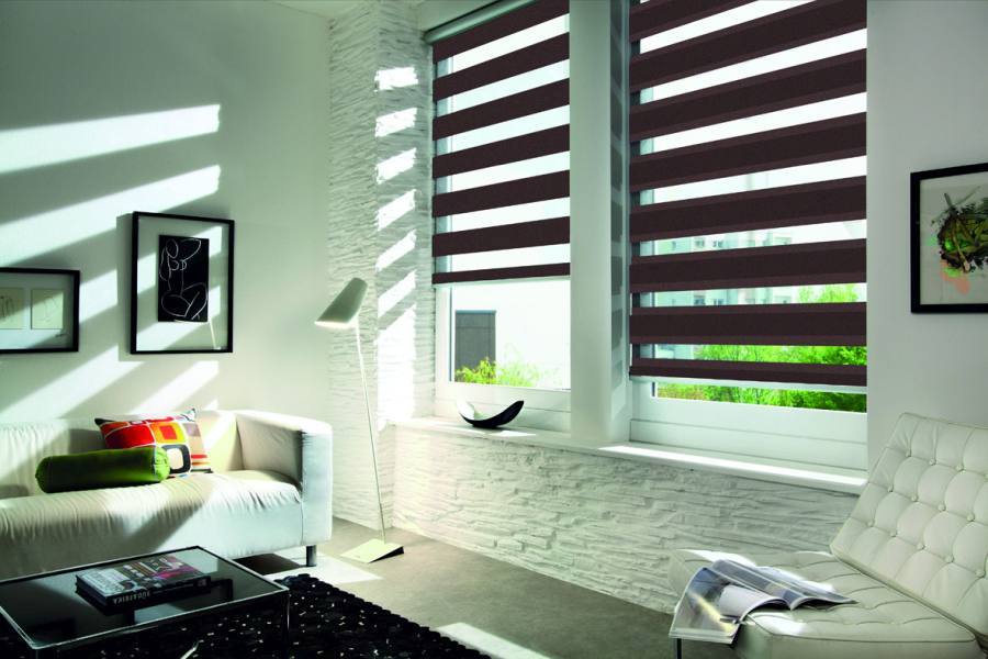 Doppelrollo 5042 Wohnzimmer Grau , Lila