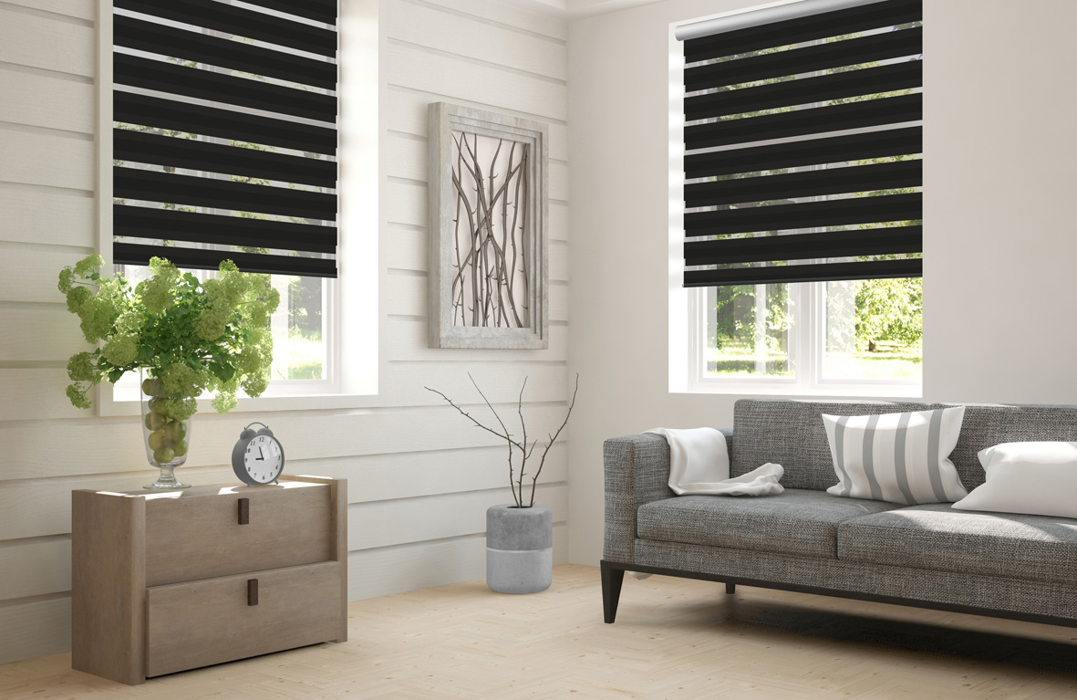 Doppelrollo Tenero Blackout 5148 Wohnzimmer