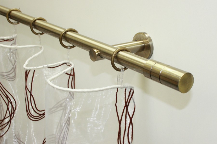 Gardinenstange Zylinder Messing-Antik