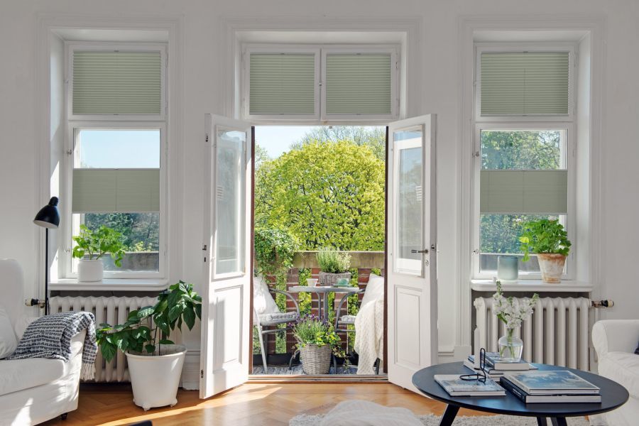 Plissee 1353 Wohnzimmer Grau