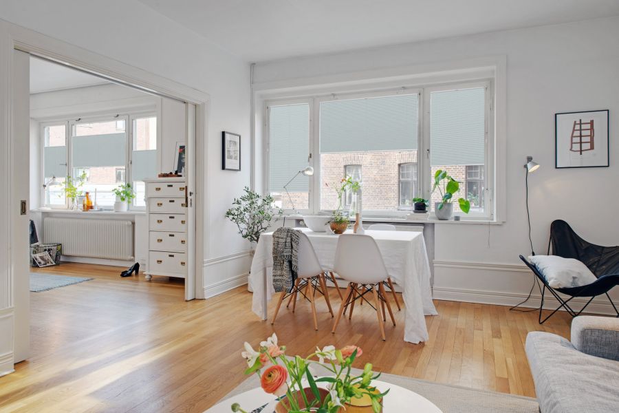 Plissee 1542 Esszimmer Grau