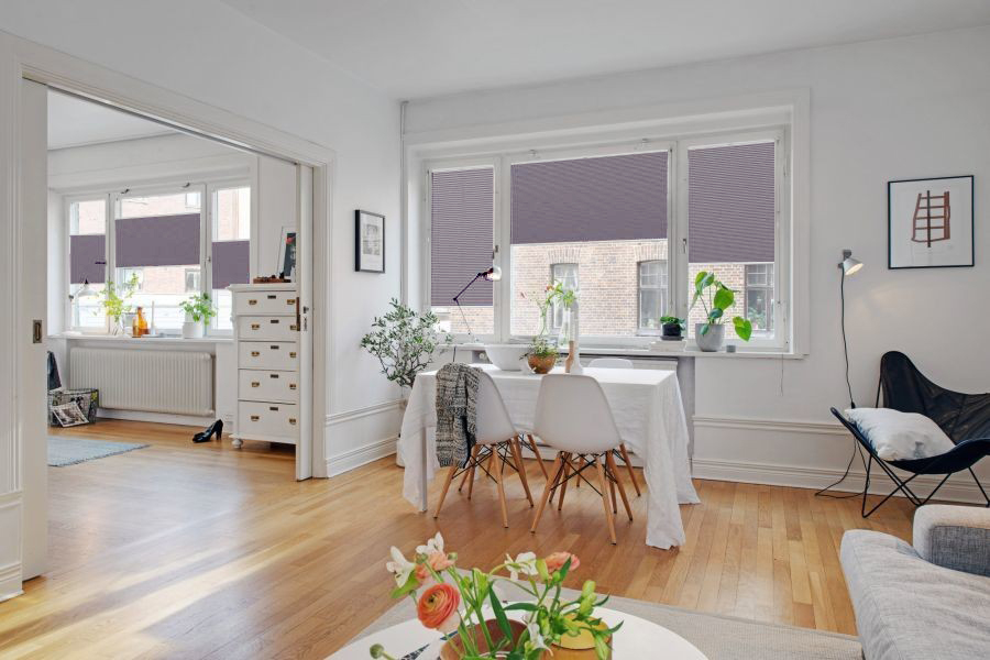 Plissee Ambience 4476 Esszimmer Lila
