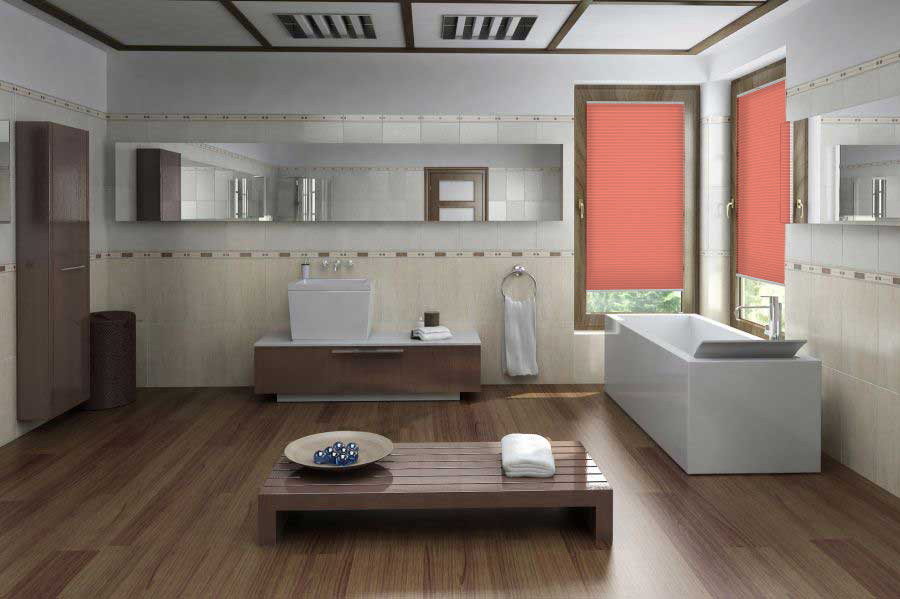 Plissee Ambience 4477 Badezimmer Rot