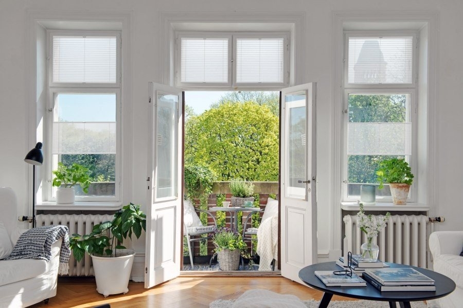 Plissee 1725 Wohnzimmer Weiß